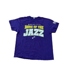 Utah Jazz NBA Basketball Purple T-Shirt 50 Year Anniversary Size XL TEE
